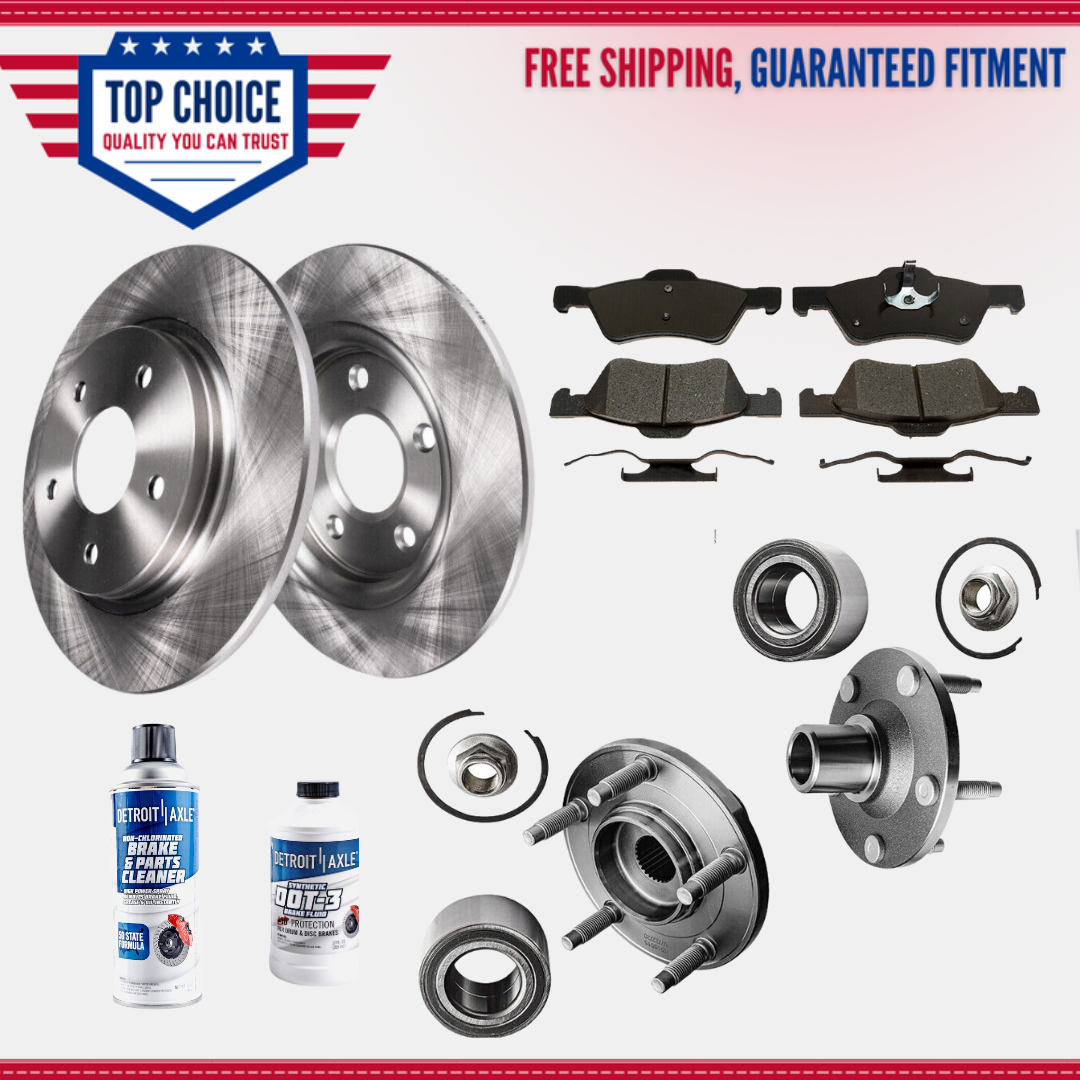 Front Wheel Hub + Disc Brake Rotors Pads 20052012 Ford Escape