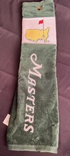 New Masters Tournament Tri Fold Golf Towel-Green/White Script-Yellow Emblem NWT