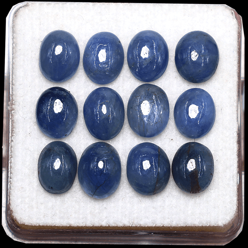 Zafiro azul natural 12 piezas piedras preciosas cabujón ovalado de alta calidad 7,6-8 mm sin tratar - Imagen 13 de 14