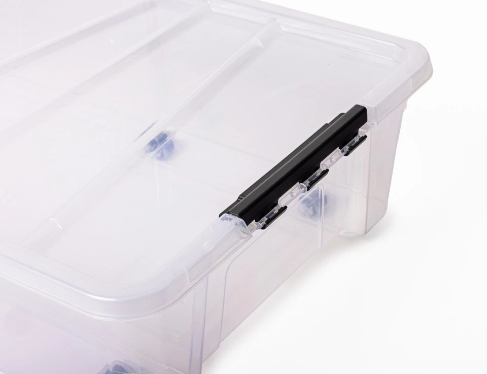 5x Unterbettbox Rollbox Aufbewahrungsbox mit Deckel 35L Spielzeugkiste Rollen - Bild 3 von 4