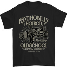 Psychobilly Hotrod Hot Rod Dragster Mens T-Shirt 100% Cotton