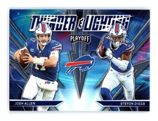 2021 Panini Playoff Football #TL-8 Josh Allen / Stefon Diggs Thunder & Lightning
