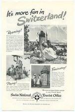 Switzerland More Fun in Switzerland Roaming Playing Sights 1951 Vintage Ad 