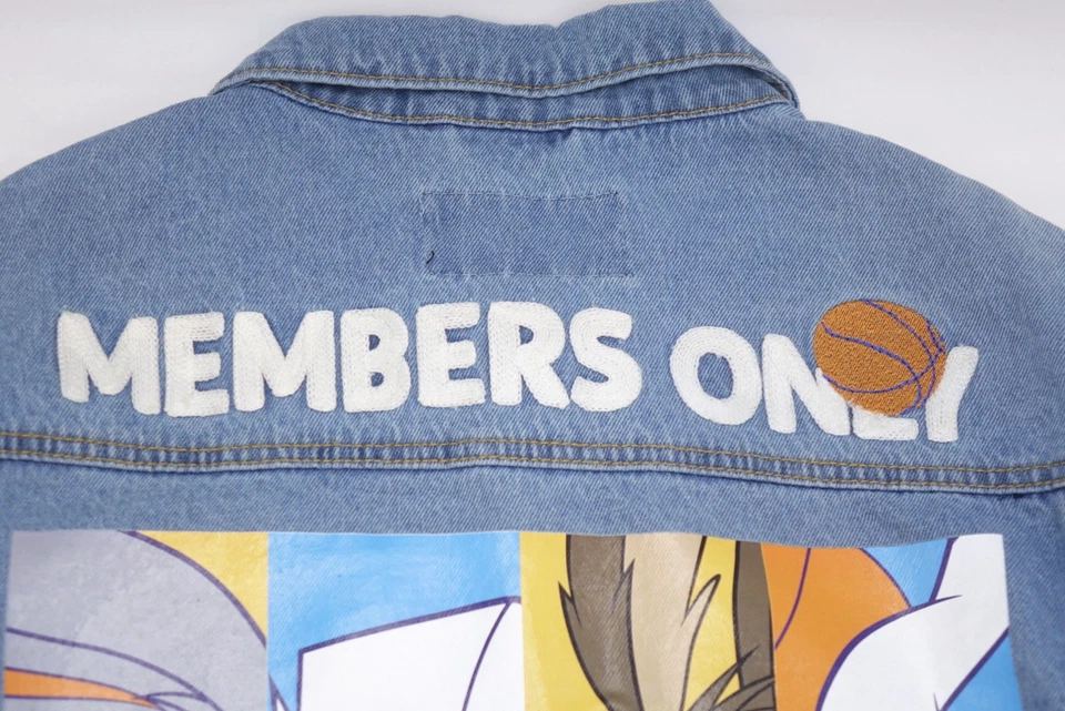 Size L - Members Only Looney Tunes Space Jam Denim Jacket - Image 3 of 4