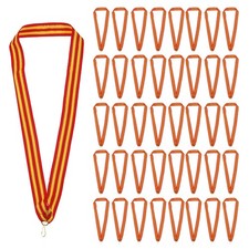 100 Pcs Award Neck Ribbons with Snap Clips Medal Lanyards Golden