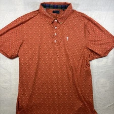 William Murray Performance Golf Polo Shirt Mens 2XL Red Maroon Geometric