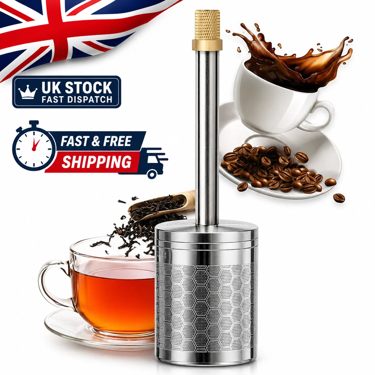 Infusor de café de acero inoxidable de viaje con infusor de café de prensa final portátil