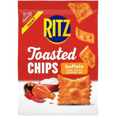 RITZ Toasted Chips Buffalo Crackers 8.1oz (4 Pack) Spicy Crunch Party Snacks  