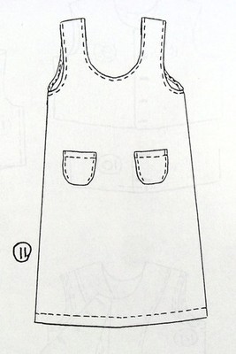 UNCUT Friends Pattern 122 Dress and Apron, breast 20.5-22.5