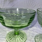 Anchor Hocking Block Optic Pattern & Green Uranium Depression Dishes - 4 total — photo 3