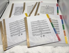 5-Tab Binder Dividers with tags Insertable Multicolor Big Tabs, 9 sets NEW