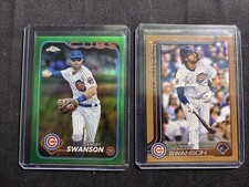 Lot Of Two Dansby Swanson Cards 1/99 Green Foil & Gold /2025 Cubs 🌟 Sp