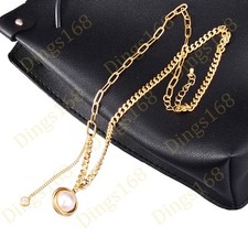 18K Gold Filled Hypoallergenic Cable / Paper Clip Chain Layered Pearl Necklace