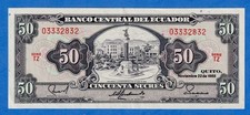 Ecuador 50 Sucres 1988  P-122a  Circulated Note - 03332832