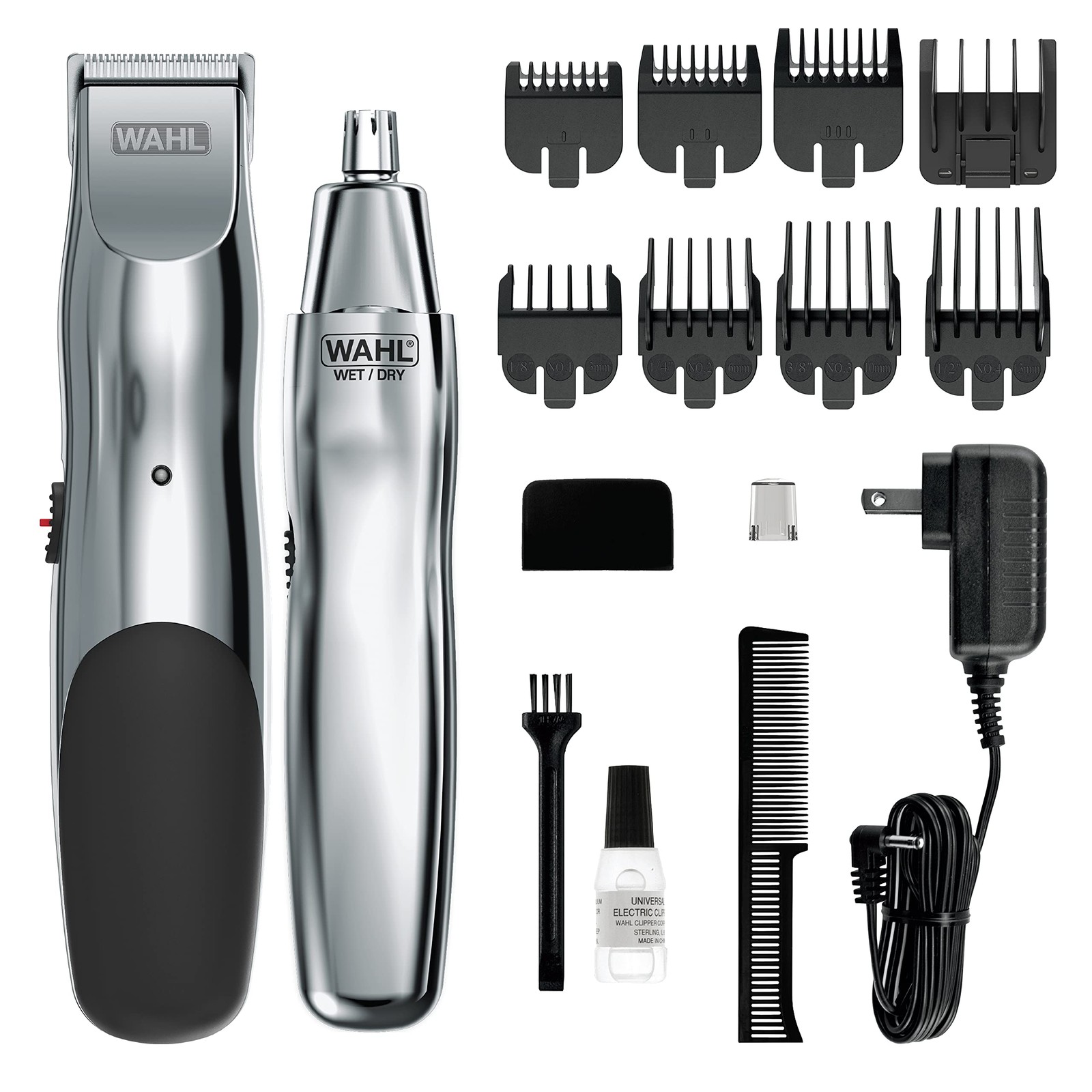 Groomsman Rechargeable Beard Trimmer kit for Mustaches Nose Hair and Light De...