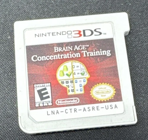 Nintendo 3DS Brain Age: Concentration Training Cartridge Only Puzzle Video Game!