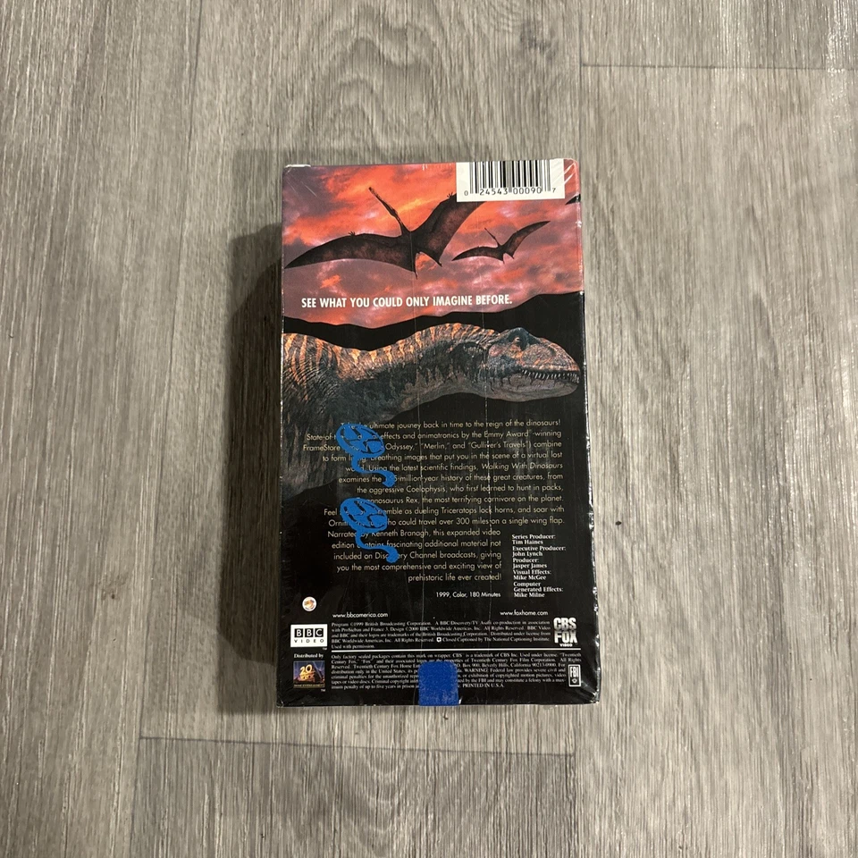 Walking with Dinosaurs VHS 2 Tape Set BBC Brand New Sealed With Rare WATERMARKS - Image 3 of 4