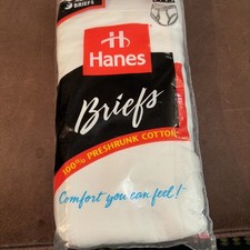 NOS New Vintage Hanes 1996 Size 40 Men  s Briefs White Underwear - 3 Pack USA