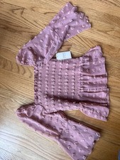 NWT London Rose Pink Top Size Medium 3/4 Sleeved