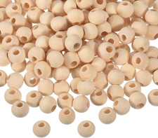 200Pcs 10Mm Natural Wood Spacer Beads, 4Mm Large Hole Unfinished round Wooden Be