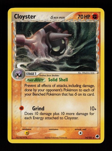 Cloyster 14/101 Rare Dragon Frontiers Pokemon Cards