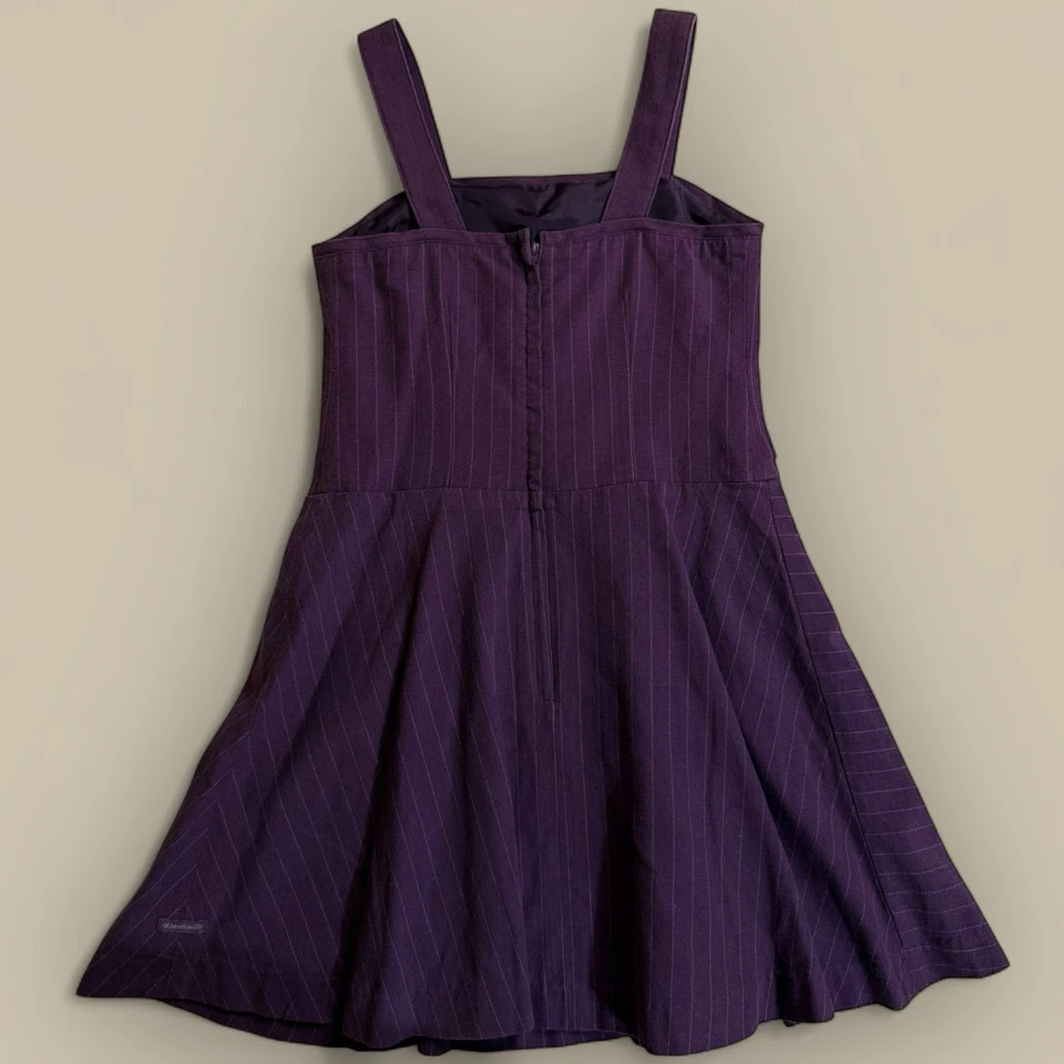 Y2K American Girl Jumper Dress Size 8 Purple Pinstripes Corset Front Tank Top - Image 2 of 4
