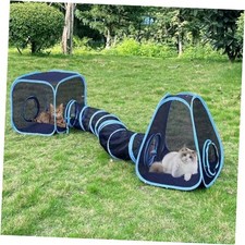 Outdoor Cat Enclosures, Cat Tunnels Catio Tents Cubes for Indoor Cats with Blue