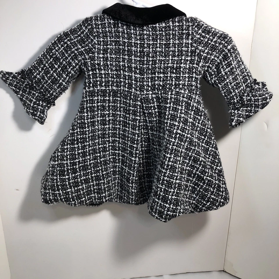 Vestido Formal Bebé Nannette Negro Blanco 3/6 Meses Boda Iglesia Formal  Foto 3 de 4