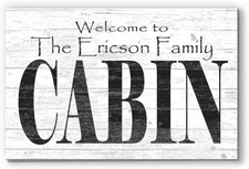Personalized Cabin Sign for Lake House Summer Home or Mountain House with Family