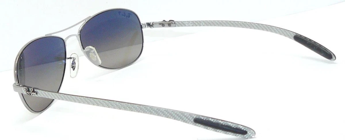 Ray Ban SONNENBRILLE GRAU BLAU POLARISIERT 8301 CARBON COCKPIT PILOT 8403 TECH L