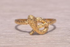 Engraved Snake Ring in Yellow Gold