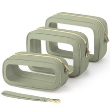 3PCS Clear Makeup Bags with Handles, TSA Approved Toiletry Bags, Diaper Bag O...