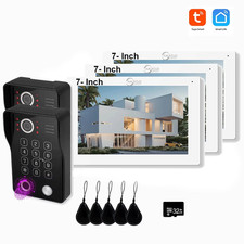 Video Door Phone intercom, 7 Inch Touch Monitor with Wired1080P doorbell system