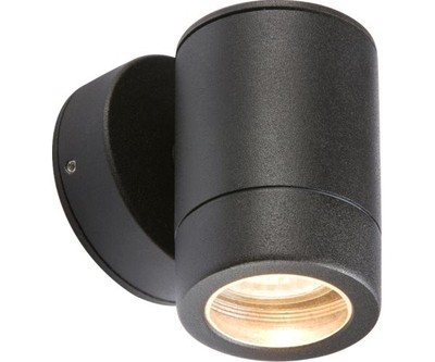 Knightbridge Single Wall Light Fixed Fitting IP65 Aluminium Black - WALL1LBK