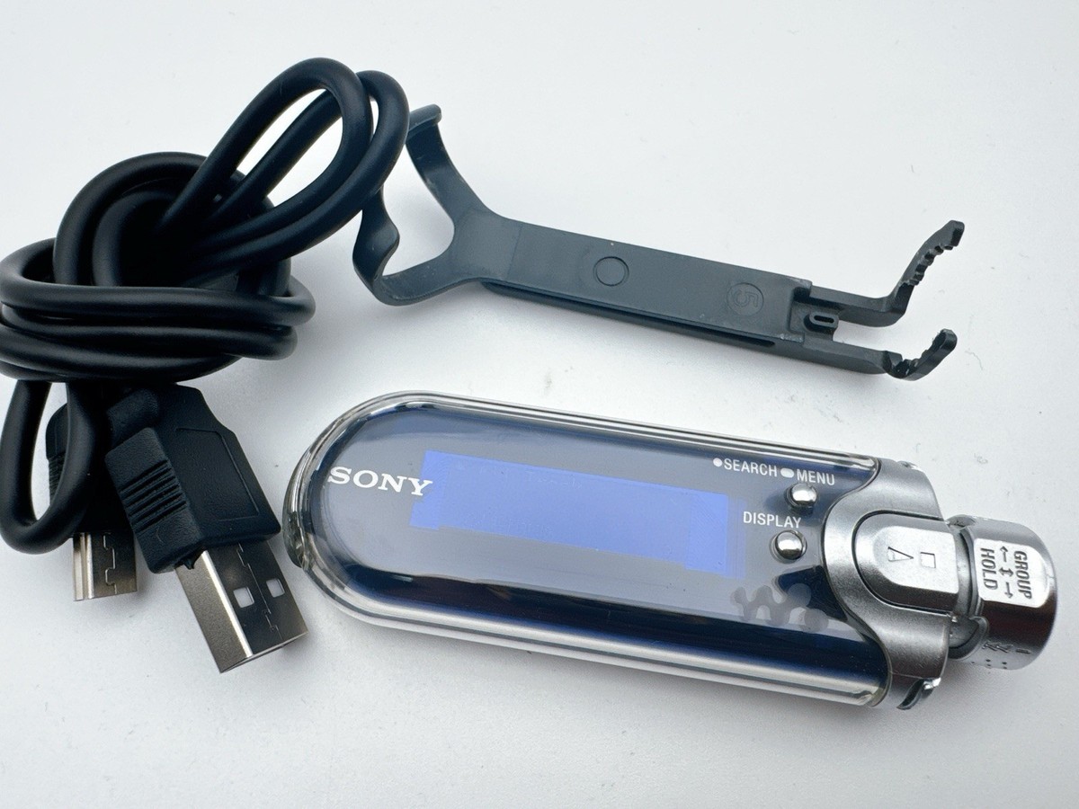 美品 WALKMAN NW-E405 512MB パープル 本体 充電ケーブル Sony Walkman NW-E405 512MB Blue MP3 Player Network Stick USB Clip