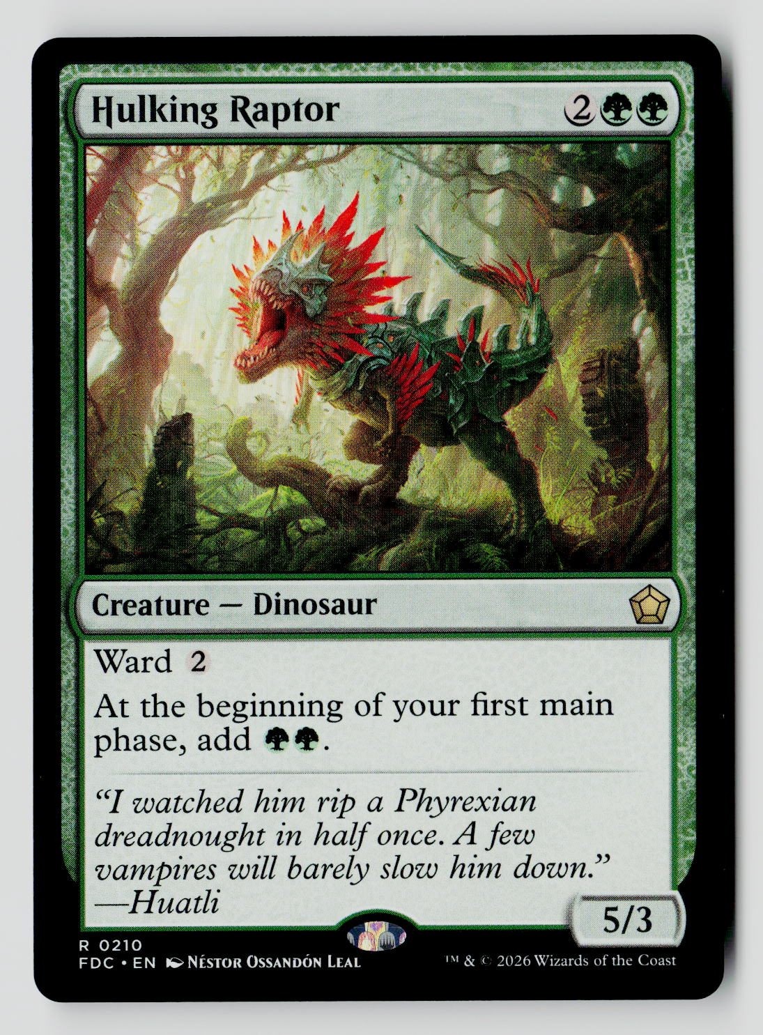 Hulking Raptor 210 Rare FDC MTG NM