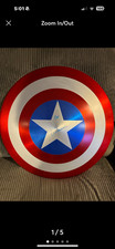 DISNEY PARKS METAL MARVEL CAPTAIN AMERICA SIGNED SHIELD CHRIS EVANS SWAU NYCC