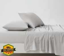 Linen Closet Organic Cotton Twin Sheet Set Light Grey