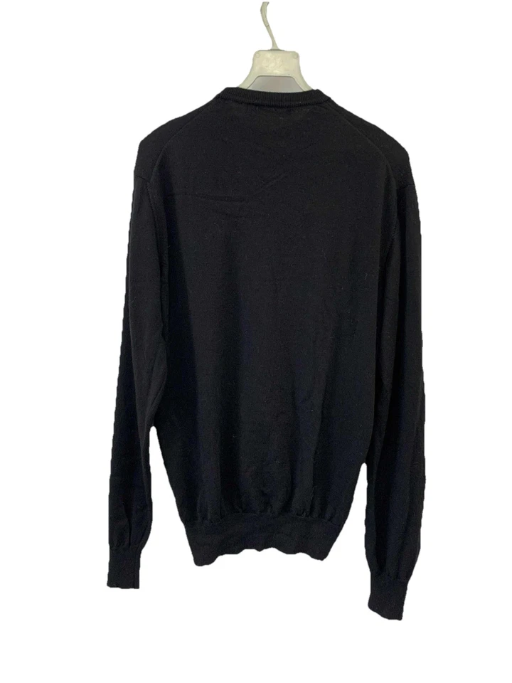Suéter Roberto Cavalli Para Hombre 100% Lana Cuello Redondo Negro Talla M Hecho en Italia #Z7 Foto 2 de 4