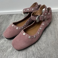 Free People Mystic Mary Jane Flats Mauve Suede Size 6.5