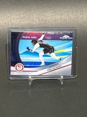 2026 Topps Chrome US Olympics #133 Erin Jackson Blue Refractor /150
