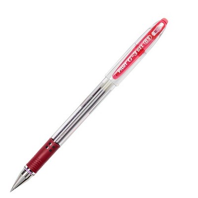 Pilot G-3 Ballpoint Pen, Black, Metal Tip, Gel Ink, Red