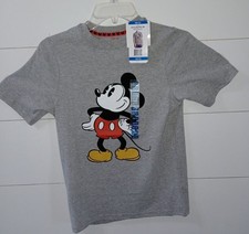NWT Disney MICKEY Mouse BOY'S Top Shirt Tee Gray SIZE 10/12 NEW WITH TAGS