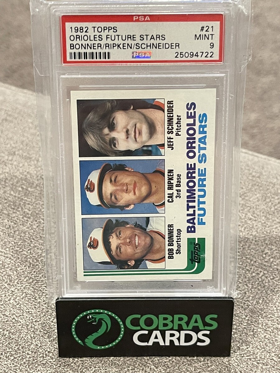 1982 Topps #21 Orioles Future Stars w/ Cal Ripken Jr. RC HOF PSA 9