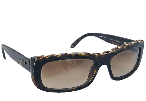 Chanel ✨ Occhiali da sole vintage in pelle catena dorato Skinny molto chic  ✨ | eBay