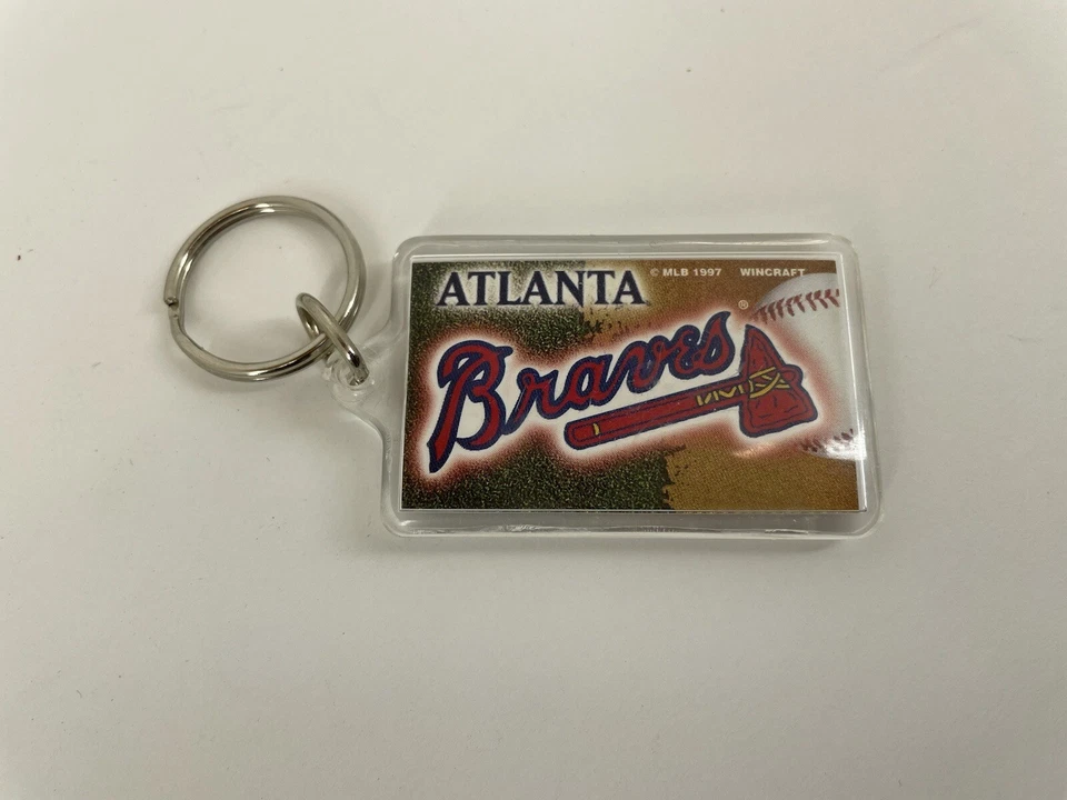 Atlanta Braves Plastic Keychain Key Chain Vintage 1997 MLB - Image 3 of 4