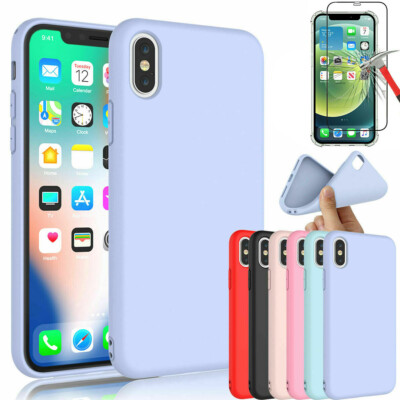 For iPhone 13 12 11 Pro Max X XS XR SE 8 7 Plus Liquid Silicone Soft ...