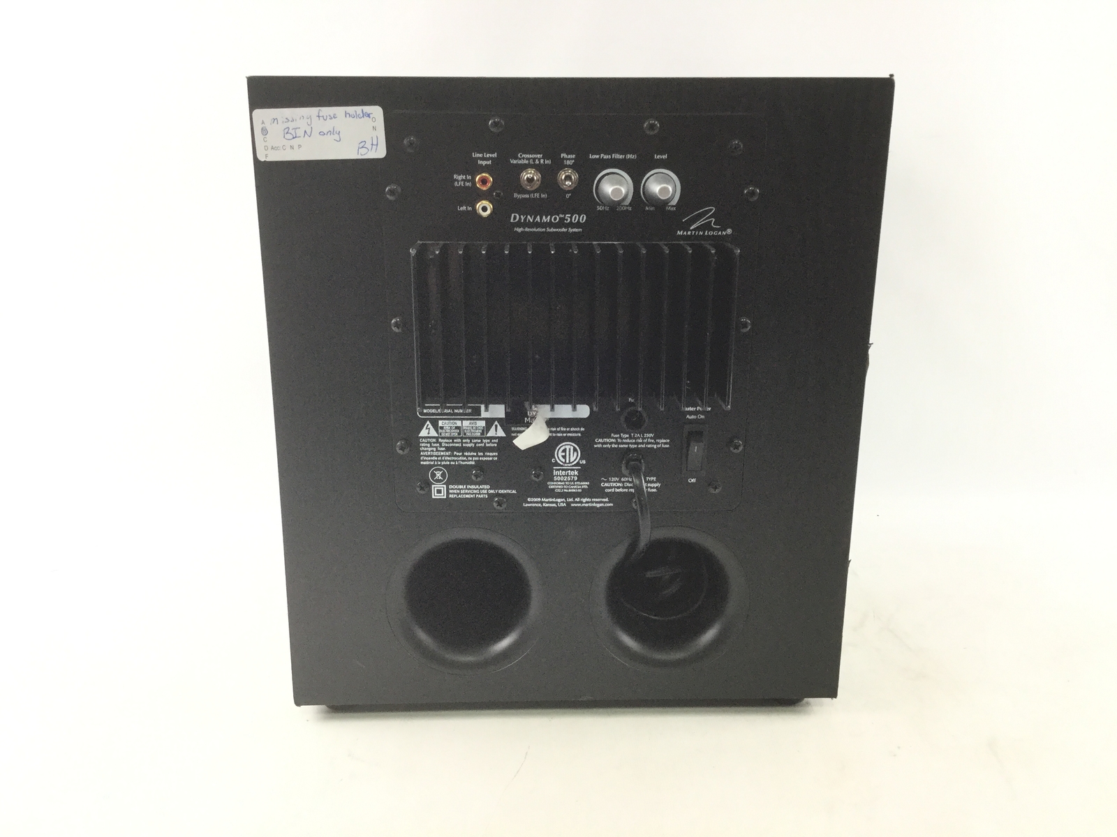 martinlogan dyn500d dynamo 500 subwoofer