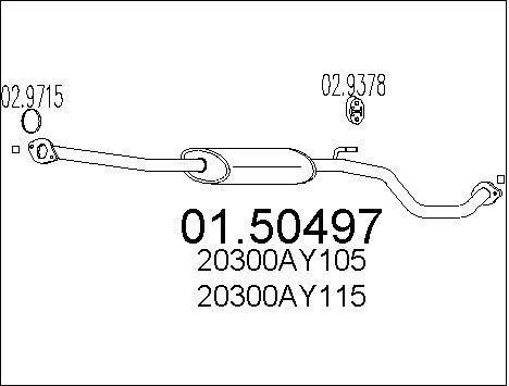 Pot echappement central pour Nissan Micra III 1.2 et 1.4 16V