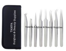 Set of 8 Eyelash tool Extension Tweezers Beauty Makeup Face Hair Removal Kit Pro